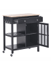 Beliani Servierwagen GENOA in Schwarz/Braun - (W) 80 x (H) 88 x (L) 43 cm