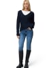 Zero  Strukturpullover mit V-Ausschnitt in Hydrangea