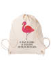 Mr. & Mrs. Panda baumwoll turnbeutel Flamingo Classic mit Spruch in Creme