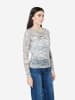 KOROSHI Pointelle strickte Damenpullover in blau