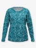 Sieh an! Langarm-Shirt in petrol-ecru-bedruckt