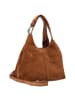 COCCINELLE C-Easy Suede - Henkeltasche S 20 cm (warm taupe) in cognac/cognac