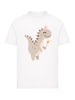 F4NT4STIC T-Shirt Niedlicher Mädchen Dinosaurier in weiß
