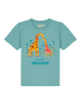 wat? Apparel T-Shirt Giraffe Großer Bruder in Teal Monstera
