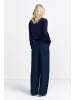 Rich & Royal Wide Leg Pleated Pants in Midnight Blue