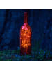 MARELIDA LED Leuchtflasche Dekoflasche mit Flackereffekt Timer H: 30cm in rot