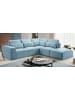 Inn.Furn Ecksofa hellblau Webstoff, Sofa 305 x 281 cm, L-Sofa rechts