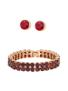 faina Women Jewelry Set in rose gold red