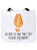 Mr. & Mrs. Panda Tasche Katze Mittelfinger mit Spruch in Weiß