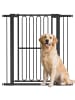 Pawhut Hunde Türschutzgitter Schwarz 76-104B x 94H cm