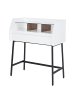 home24 Sekretär Noora in Weiß / Schwarz