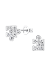 Alexander York Ohrringe, Ohrstecker PUZZLE Kristall weiß in 925 Sterling Silber, 2-tlg.