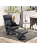 HOMCOM Massagesessel mit Fußhocker in Schwarz 76L x 80B x 102H cm