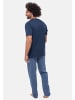 Ammann Schlafanzug Night & Home Cotton in Blau