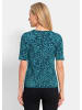 GOLDNER Viskoseshirt mit Leo Print in türkis / marine / gemustert