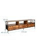 relaxdays TV Lowboard in Braun/ Schwarz - (B)170 x (H)50 x (T)40 cm