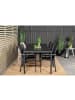 ebuy24 1 x Tisch 6 x Stühle Schwarz 90 x 205 cm