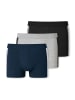 Schiesser Boxershorts 3er Pack in Schwarz, Grau melange und Navy