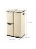 relaxdays Mülleimer in Beige - 60 Liter