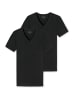 Schiesser 2-Pack T-Shirt 95/5 in Schwarz