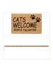 relaxdays Fußmatte "Cats Welcome" in Natur/ Schwarz - 40 x 60 cm