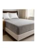 COFI 1453 Plüsch Spannbettlaken mit Rundumgummizug - Cashmere Touch 180 gsm in Grau