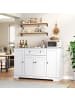 ABRIHOME Multifunktions Sideboard 138 cm mit Stauraum & Kippschutz in Weiß