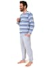NORMANN Schlafanzug langarm Bündchen Pyjama Streifen - 61240 in marine