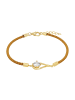Amor Armband Silber 925, 14ct gelbvergoldet, Textil in Gold