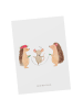 Mr. & Mrs. Panda Postkarte Igel Seilhüpfen ohne Spruch in Weiß