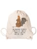 Mr. & Mrs. Panda Sportbeutel Fledermaus Sitzen mit Spruch in Creme