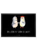 Mr. & Mrs. Panda Schmutzfangmatte Pinguin Heirat mit Spruch in Schwarz
