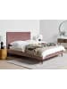 Beliani Doppelbett BAYONNE in Rosa/Braun - (W) 151 x (H) 121 x (L) 212 cm