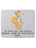 Mr. & Mrs. Panda Mauspad Pilot Herz mit Spruch in Grau Pastell