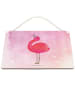 Mr. & Mrs. Panda Schild Flamingo Stolz ohne Spruch in Aquarell Pink