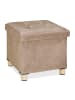 relaxdays Samthocker in Creme - (B)38 x (H)35 x (T)38 cm