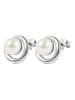 Adeliás Damen Ohrringe – Ohrstecker aus 925 Silber mit Süßwasserperle in silber