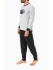 NORMANN langarm Schlafanzug Bündchen Pyjama - 87969 in grau-mel.