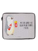 Mr. & Mrs. Panda Hülle Laptop Pinguin Pommes mit Spruch in Grau Pastell