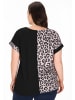 Usha Women Plus Size T-Shirt in multicolor black
