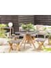 Beliani 5-tlg Gartentisch Set OLBIA in Grau/Braun