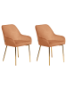 Beliani 2er-Set Esszimmerstuhl LOVERNA in Orange/Gold