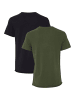 BLEND Einfarbiges Rundhals T-Shirt 2er Stück Set BHNOEL in Schwarz-Grün