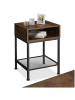 tectake Couchtisch mit offenem Fach und Gitterablage, 40,5 x 40,5 x 59 cm
