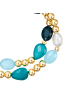 Lulu & Jane Armband aus Metall-Legierung mit Glas und Süßwasser-Zuchtperle in gelbgold