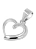 Adeliás Damen Anhänger – Herz Herzanhänger aus 925 Silber in silber