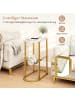 COSTWAY Beistelltisch 2-stufig oval in Gold