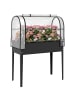 Outsunny Hochbeet mit Gewächshaus,100L x 49B x 136H cm,Schwarz