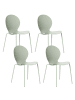 Beliani 4er-Set Esszimmerstuhl MILOS in Grün