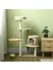 Pawhut Kratzbaum Braun+Beige+Weiß 59L x 40B x 124H cm
